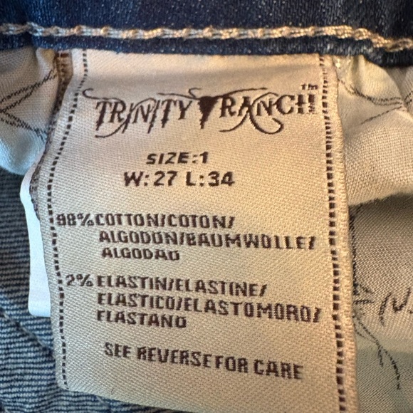 Trinity Ranch Jeans / Embroidery & Rhinestones / Size 1 - Picture 8 of 9